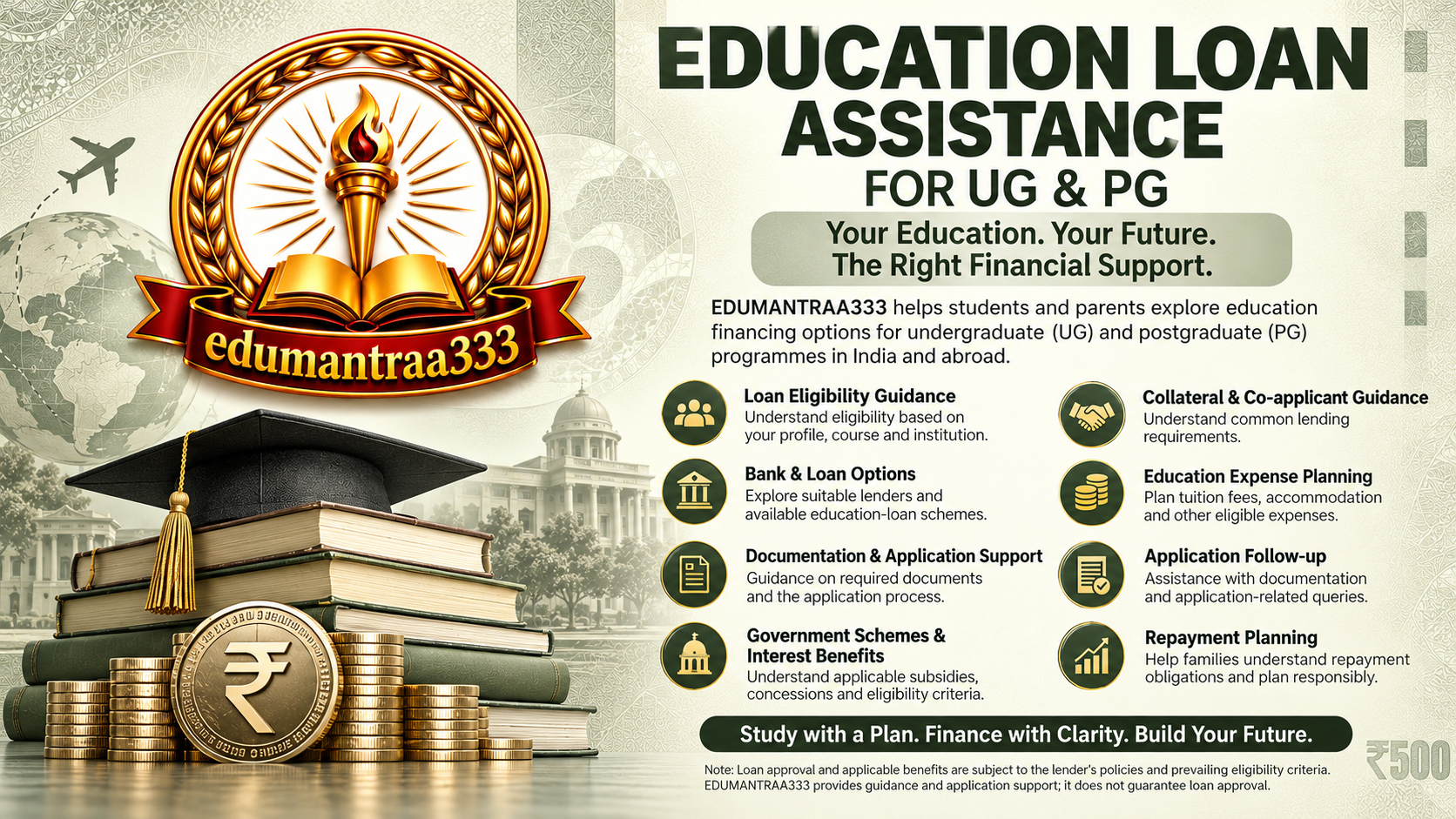 Education Loan Assistance Official Presentation Graphic